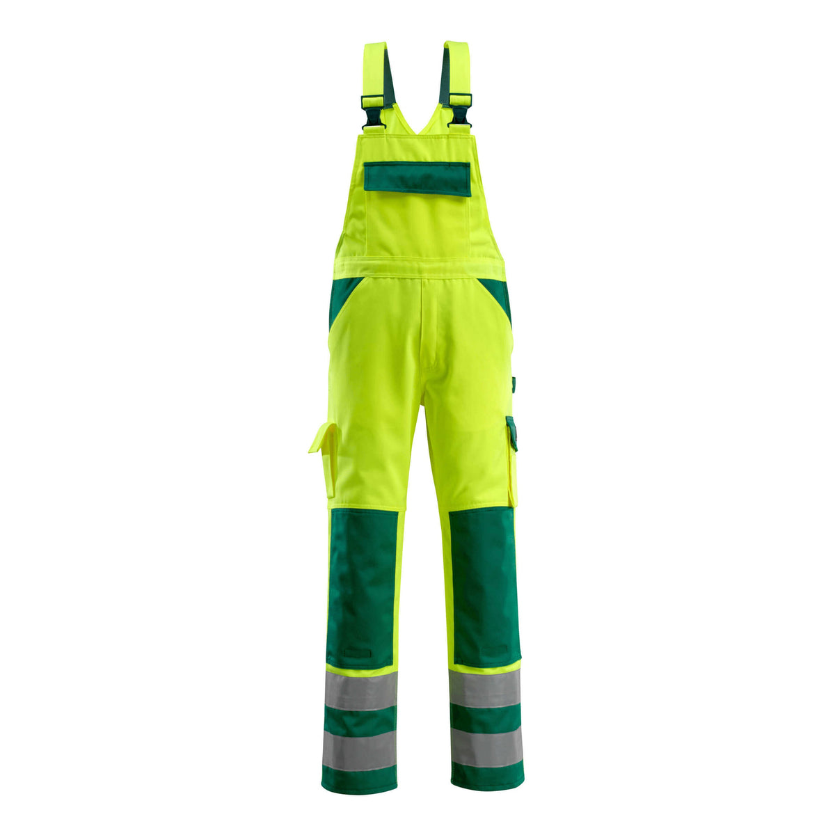Latzhose mit Kniepolstertaschen SAFE COMPETE hi-vis yellow/green