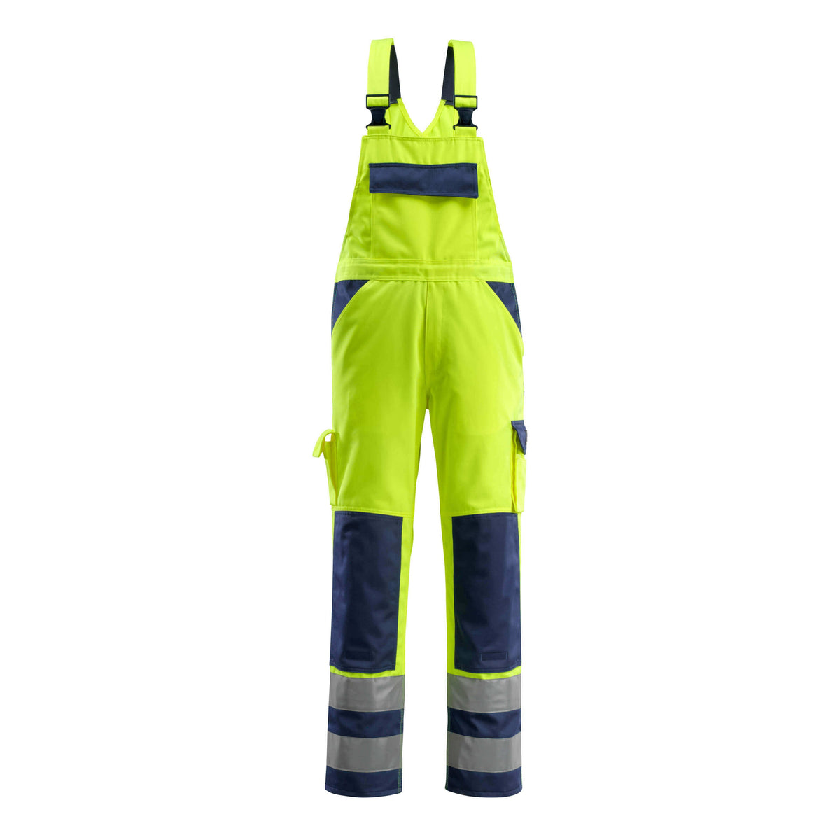 Latzhose mit Kniepolstertaschen SAFE COMPETE hi-vis yellow/navy