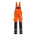Latzhose mit Kniepolstertaschen SAFE COMPETE hi-vis orange/navy