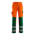 Arbeitshose mit Kniepolstertaschen SAFE COMPETE hi-vis orange/green