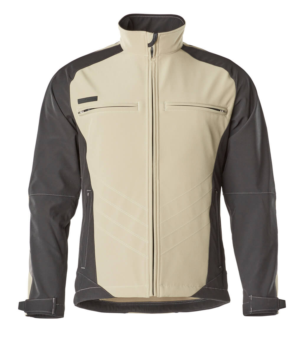 Softshell-Jacke UNIQUE light khaki/black