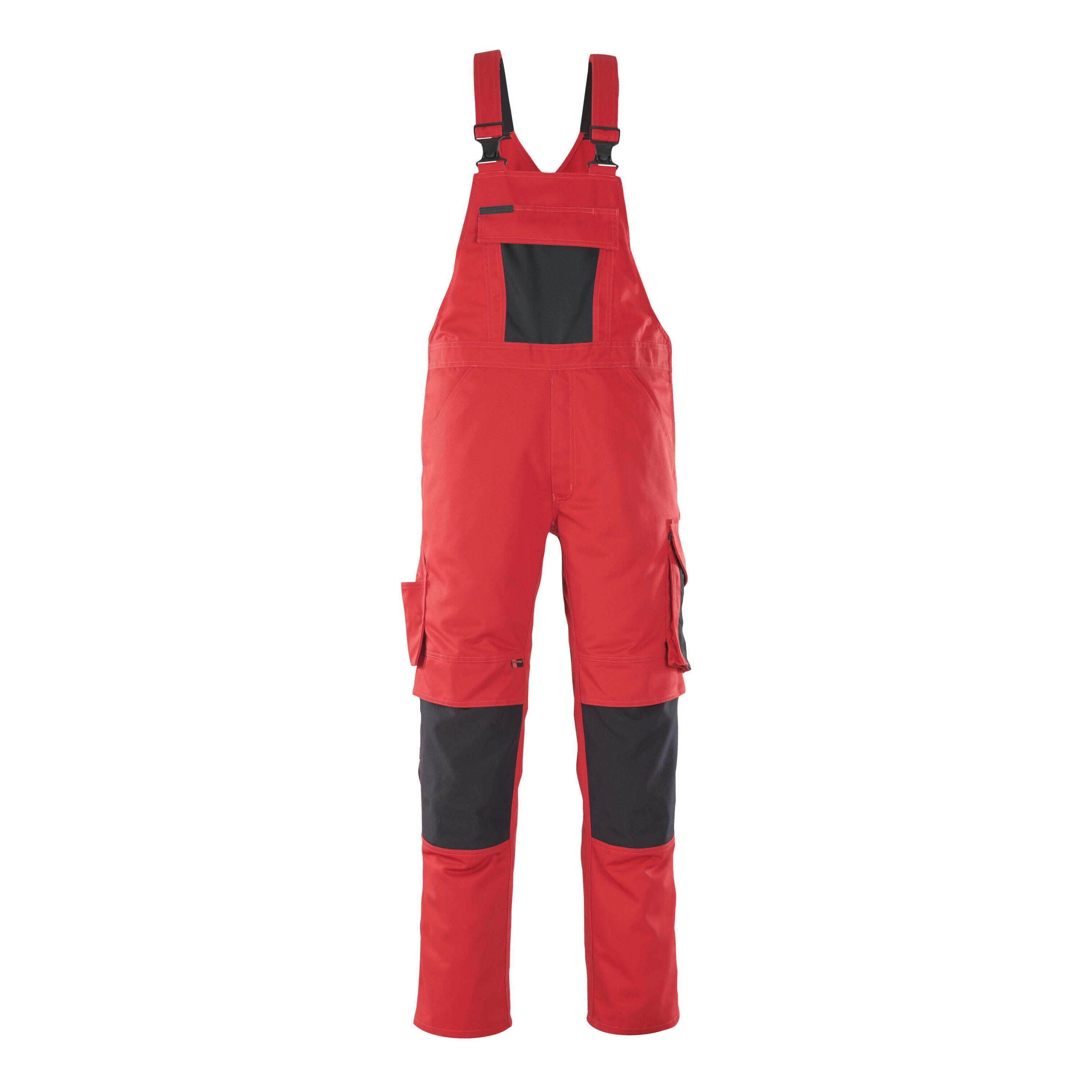 Latzhose mit Kniepolstertaschen UNIQUE red/black