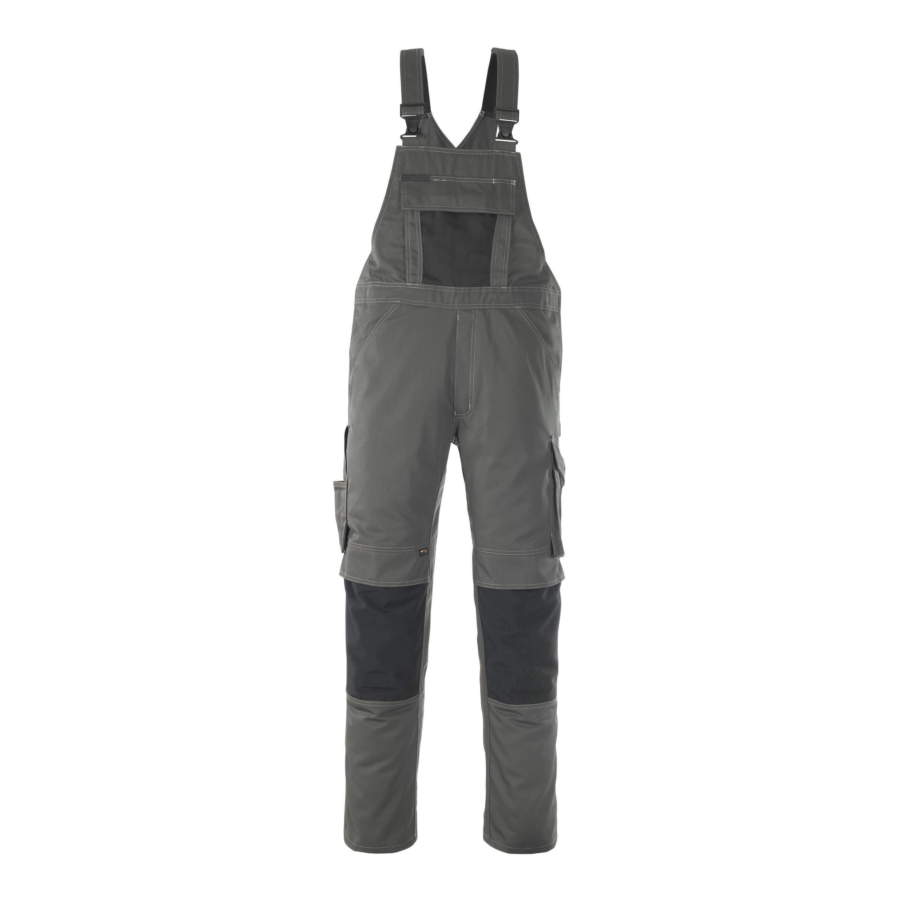 Latzhose mit Kniepolstertaschen UNIQUE dark anthracite/black