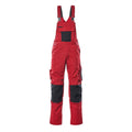 Latzhose mit Kniepolstertaschen UNIQUE red/black