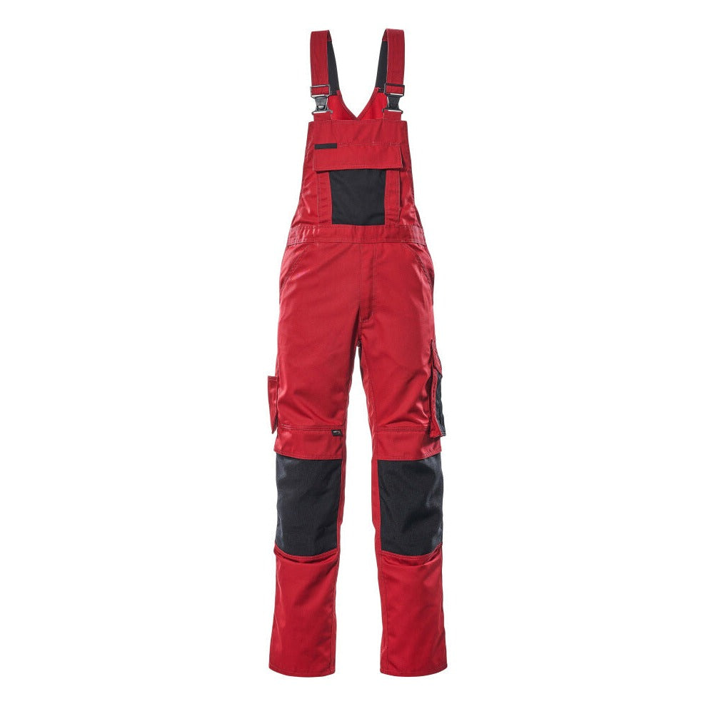 Latzhose mit Kniepolstertaschen UNIQUE red/black