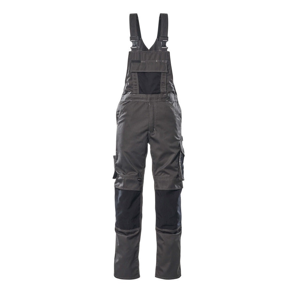 Latzhose mit Kniepolstertaschen UNIQUE dark anthracite/black