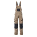 Latzhose mit Kniepolstertaschen UNIQUE light khaki/black