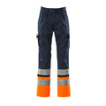 Arbeitshose mit Kniepolstertaschen SAFE COMPETE navy/hi-vis orange