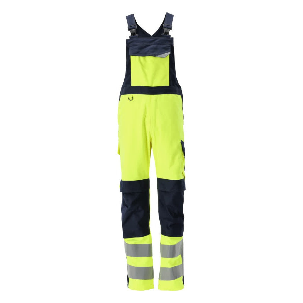 Latzhose mit Kniepolstertaschen MULTISAFE hi-vis yellow/dark navy