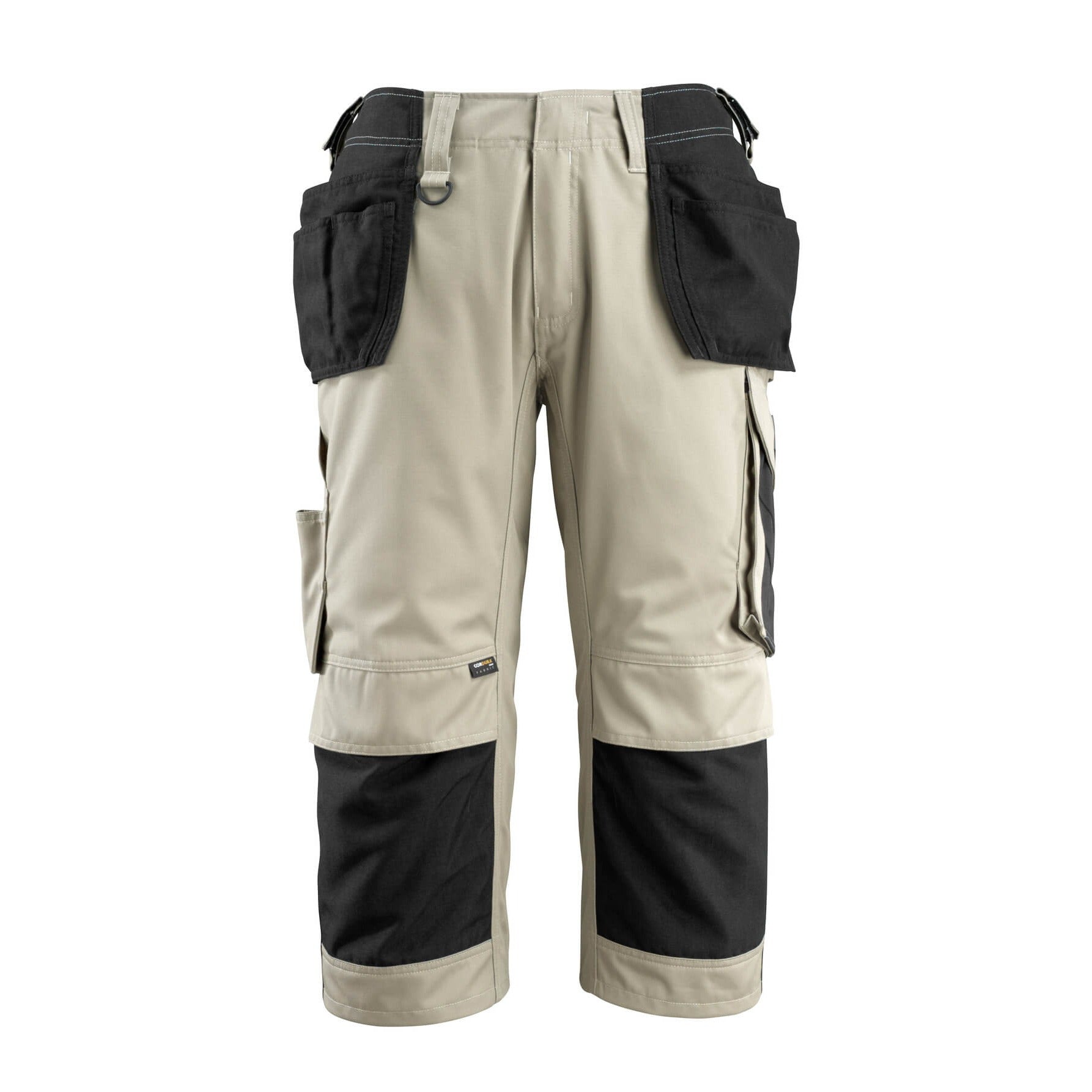 3/4 Arbeitshose mit Holstertaschen UNIQUE light khaki/black