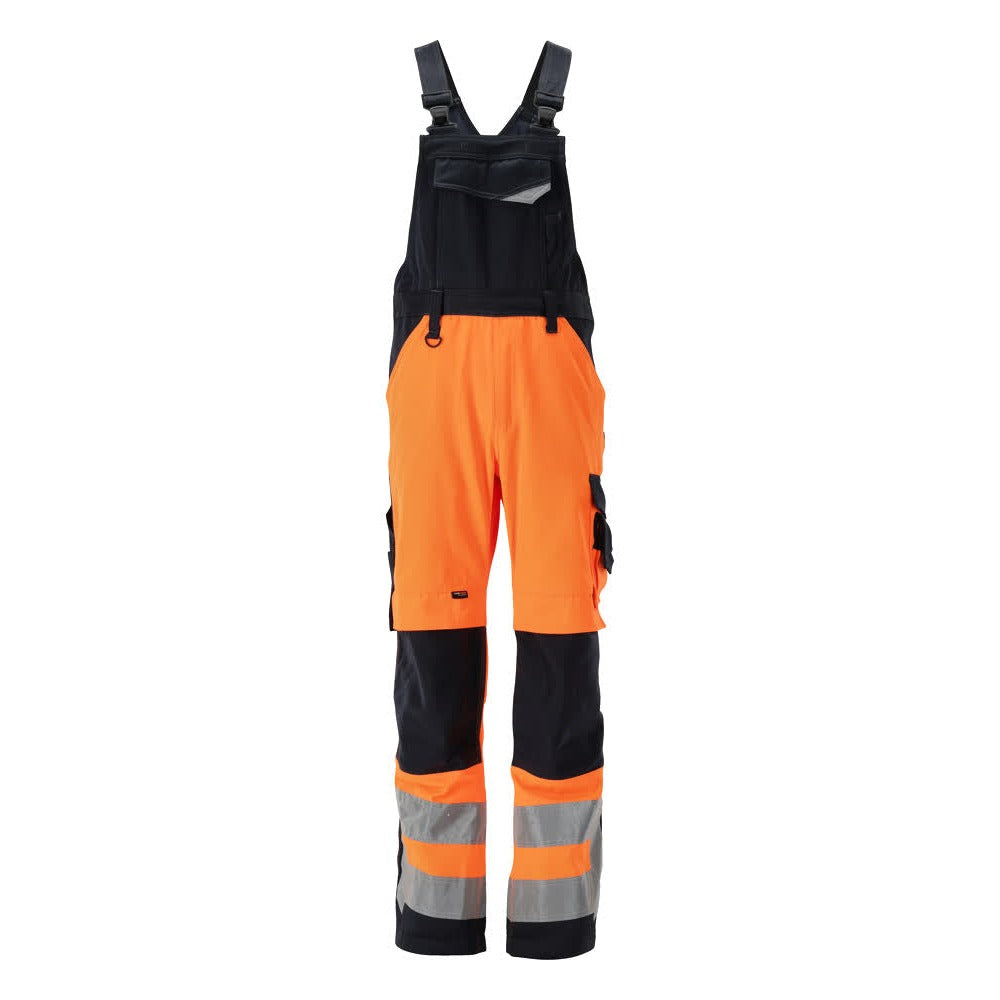 Latzhose mit Kniepolstertaschen SAFE SUPREME hi-vis orange/dark navy