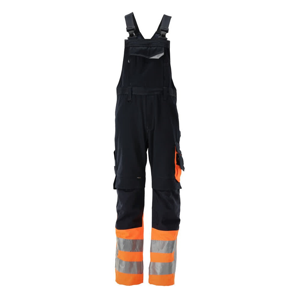 Latzhose mit Kniepolstertaschen SAFE SUPREME dark navy/hi-vis orange
