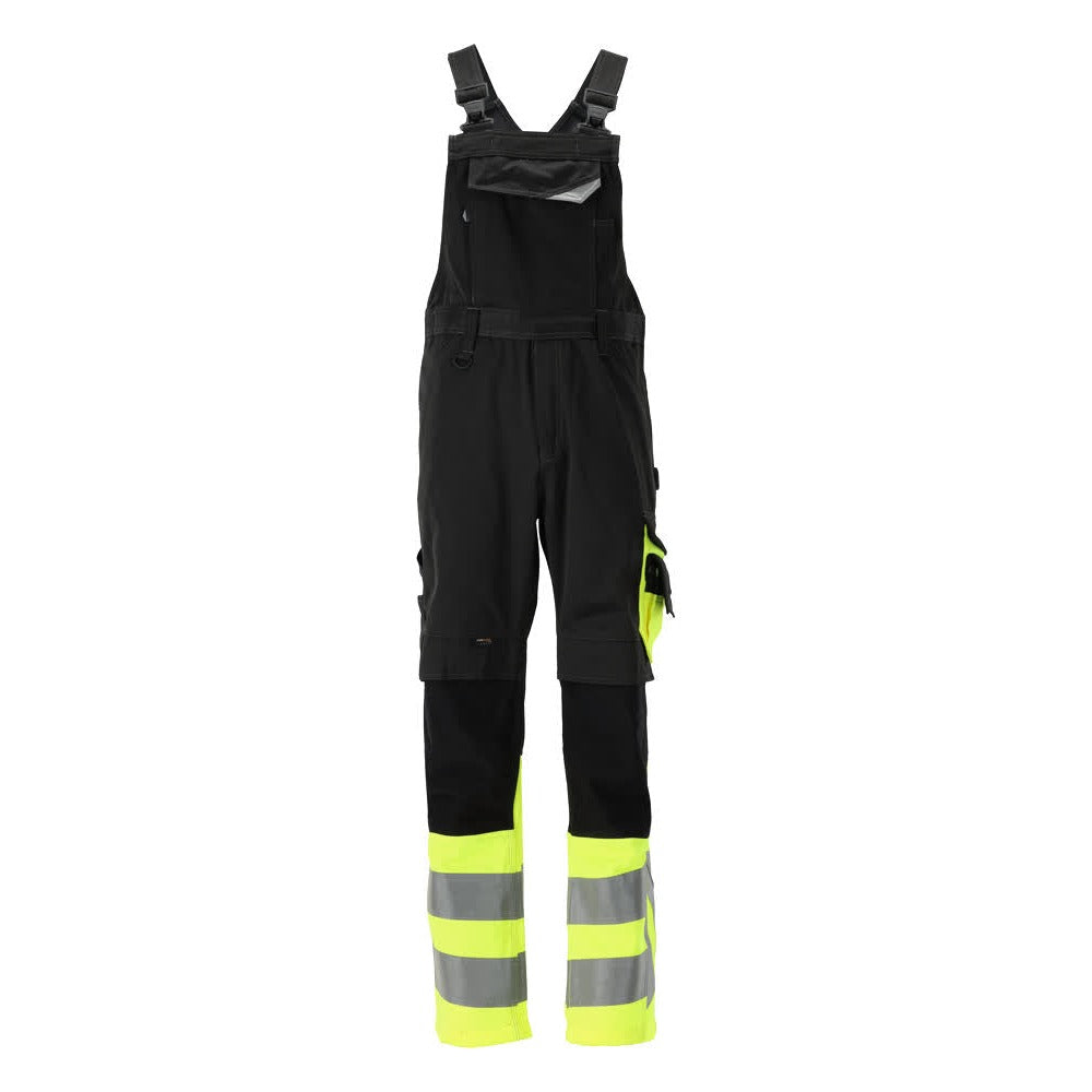 Latzhose mit Kniepolstertaschen SAFE SUPREME black/hi-vis yellow