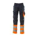 Arbeitshose mit Kniepolstertaschen SAFE SUPREME dark navy/hi-vis orange