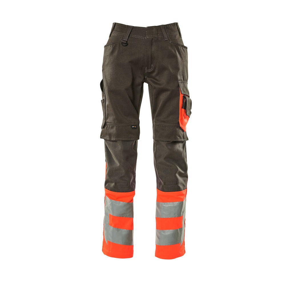 Arbeitshose mit Kniepolstertaschen SAFE SUPREME dark anthracite/hi-vis red