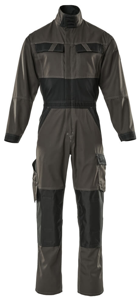 Boilersuit with kneepad pockets LIGHT dark anthracite/black