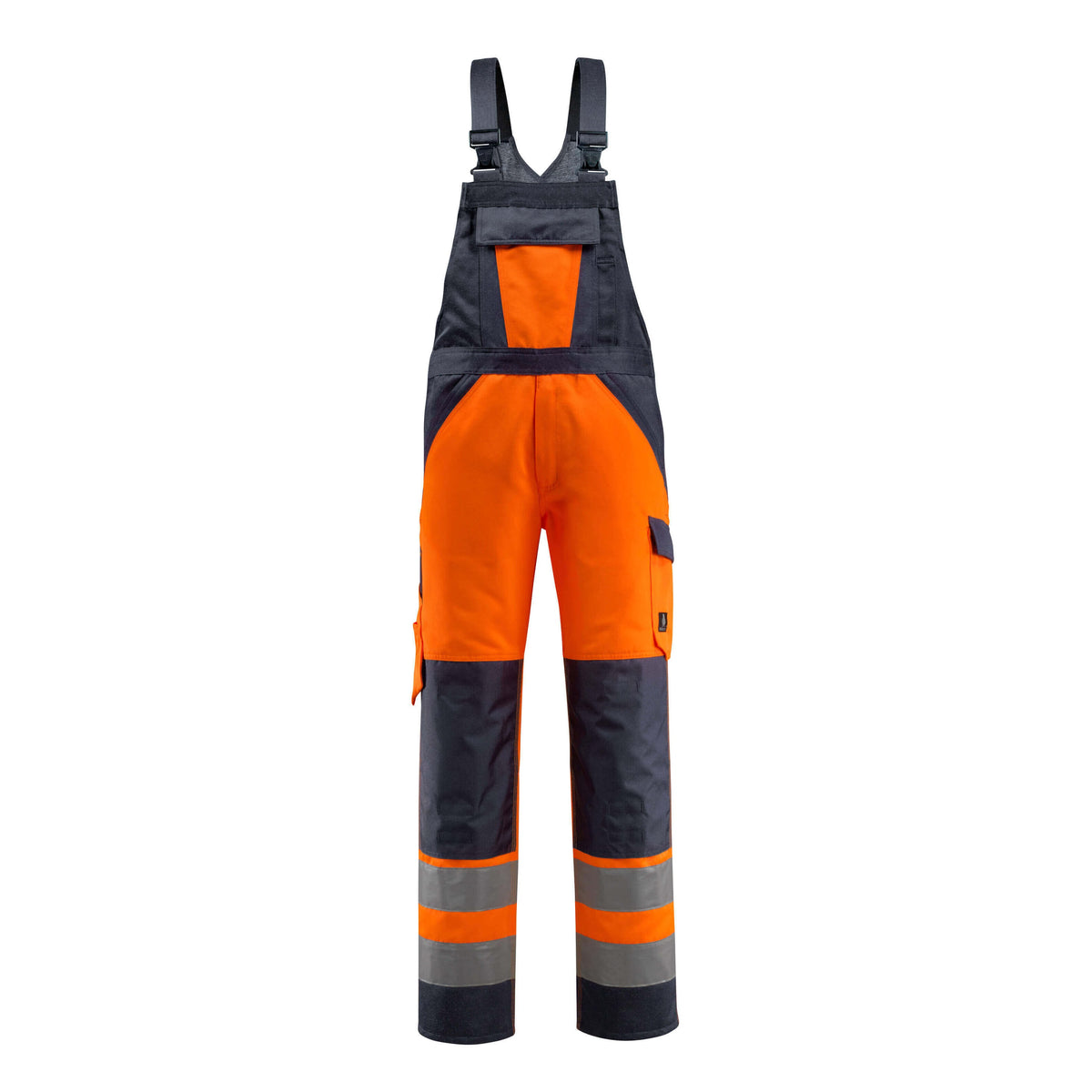 Latzhose mit Kniepolstertaschen SAFE LIGHT hi-vis orange/dark navy