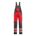 Latzhose mit Kniepolstertaschen SAFE LIGHT hi-vis red/dark anthracite