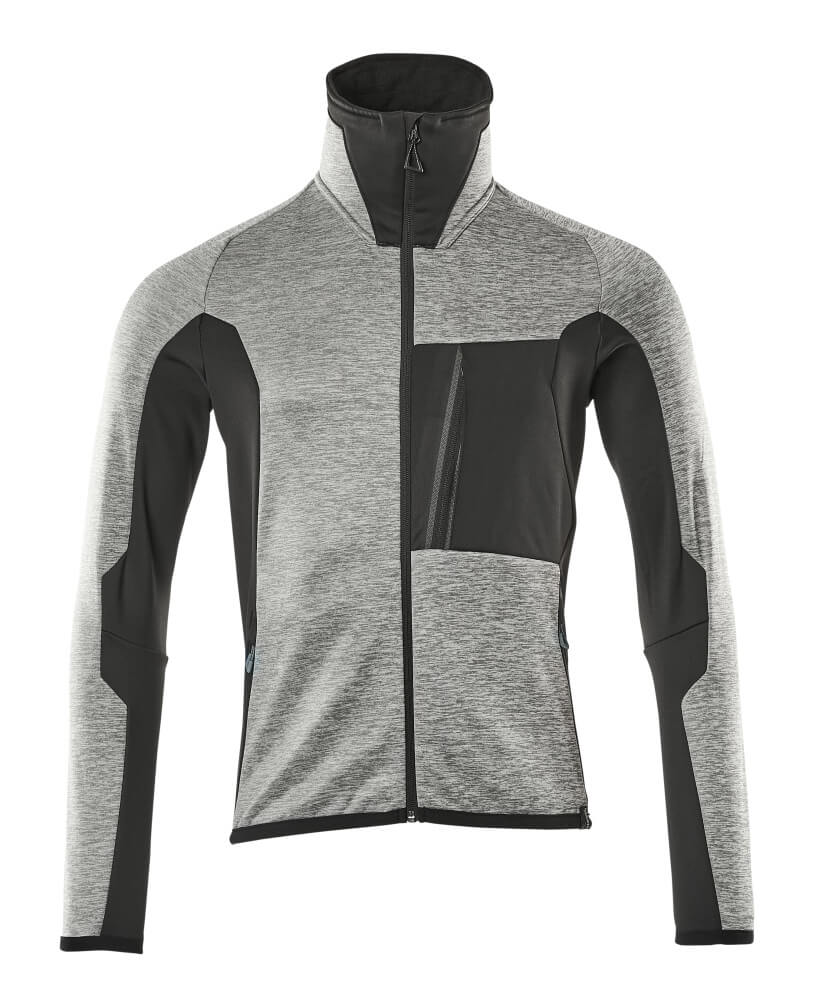 Fleecepullover mit Reißverschluss ADVANCED grey-flecked/black