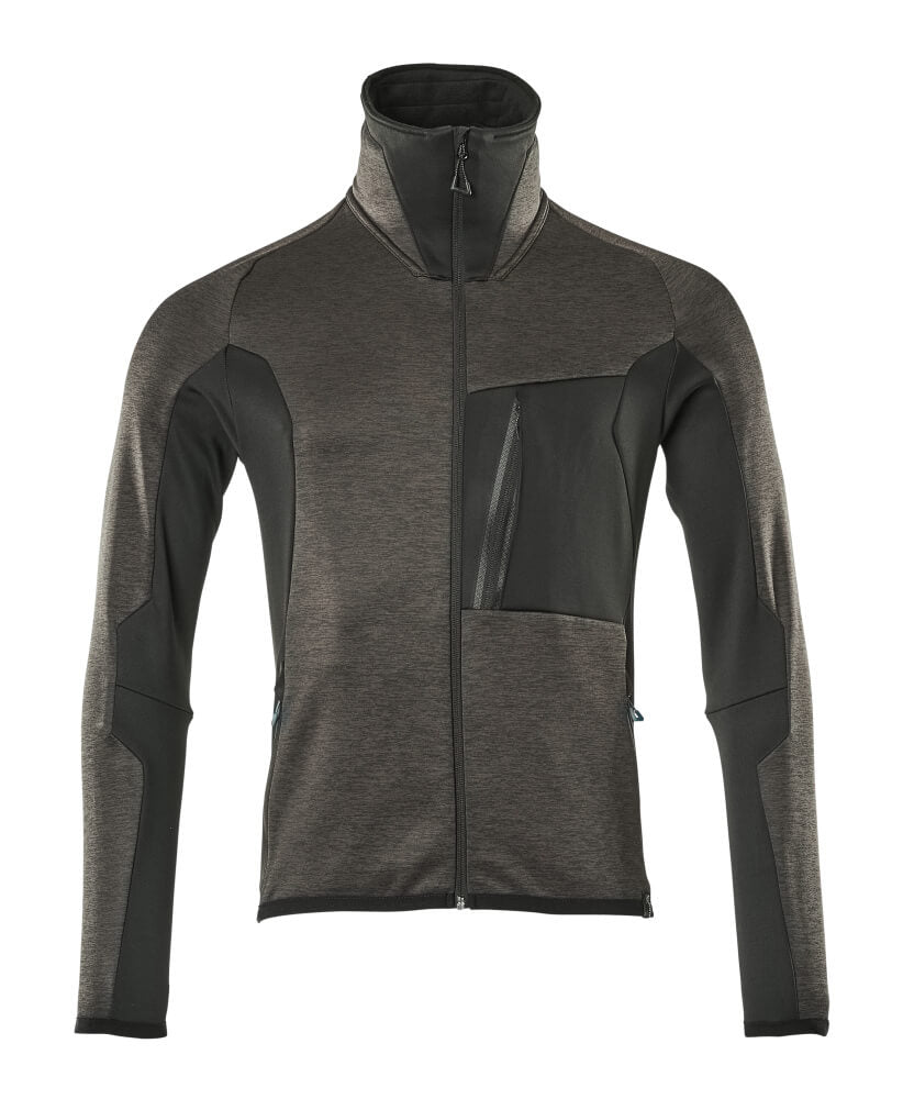 Fleecepullover mit Reißverschluss ADVANCED dark anthracite/black
