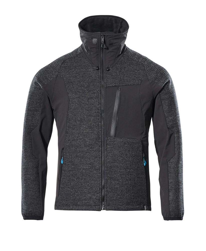 Knitted Jacket with zipper ADVANCED schwarz