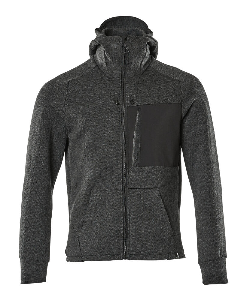 Hoodie mit Reißverschluss ADVANCED schwarz