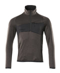 Fleecepullover mit kurzem Reißverschluss ACCELERATE dark anthracite/black