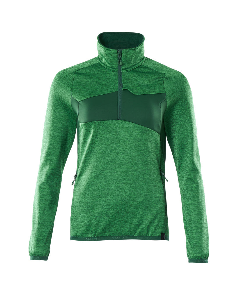 Fleecepullover mit kurzem Reißverschluss ACCELERATE grass green/green