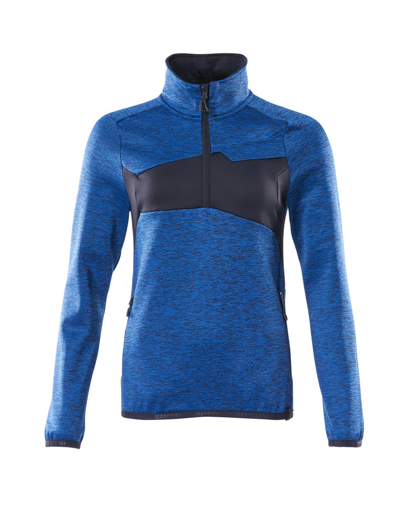 Fleecepullover mit kurzem Reißverschluss ACCELERATE azure blue/dark navy