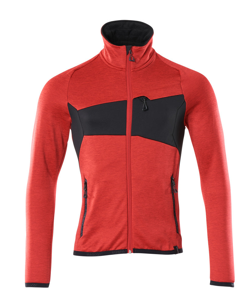 Fleecepullover mit Reißverschluss ACCELERATE traffic red/black
