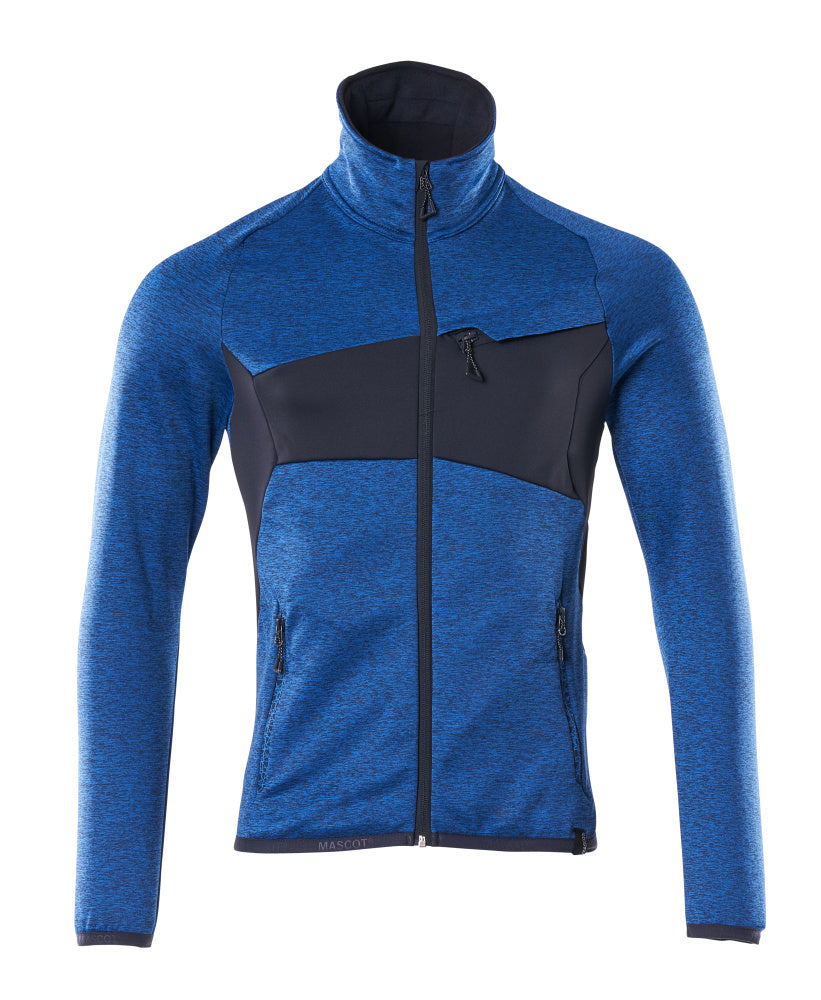 Fleecepullover mit Reißverschluss ACCELERATE azure blue/dark navy