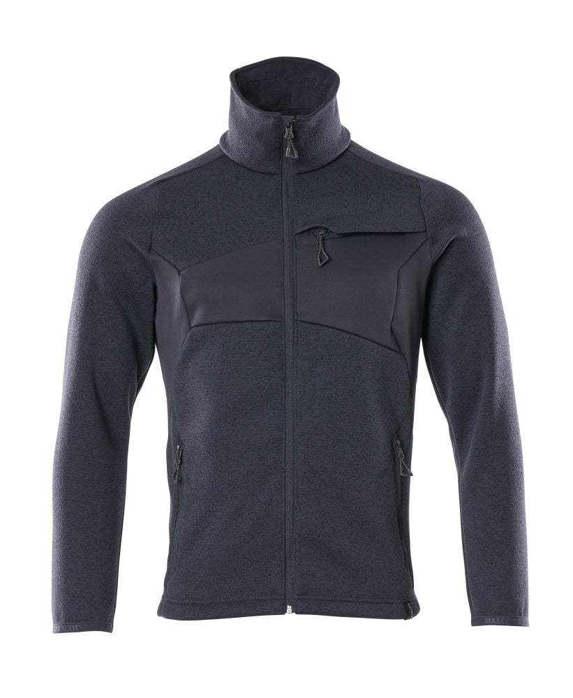 Knitted Jumper with zipper ACCELERATE dunkelblau