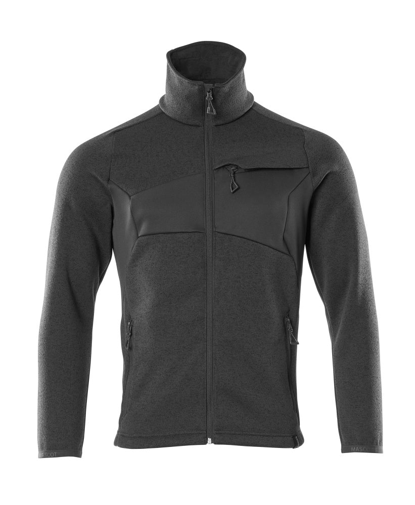 Knitted Jumper with zipper ACCELERATE schwarz