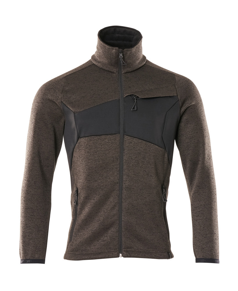 Knitted Jumper with zipper ACCELERATE dark anthracite/black