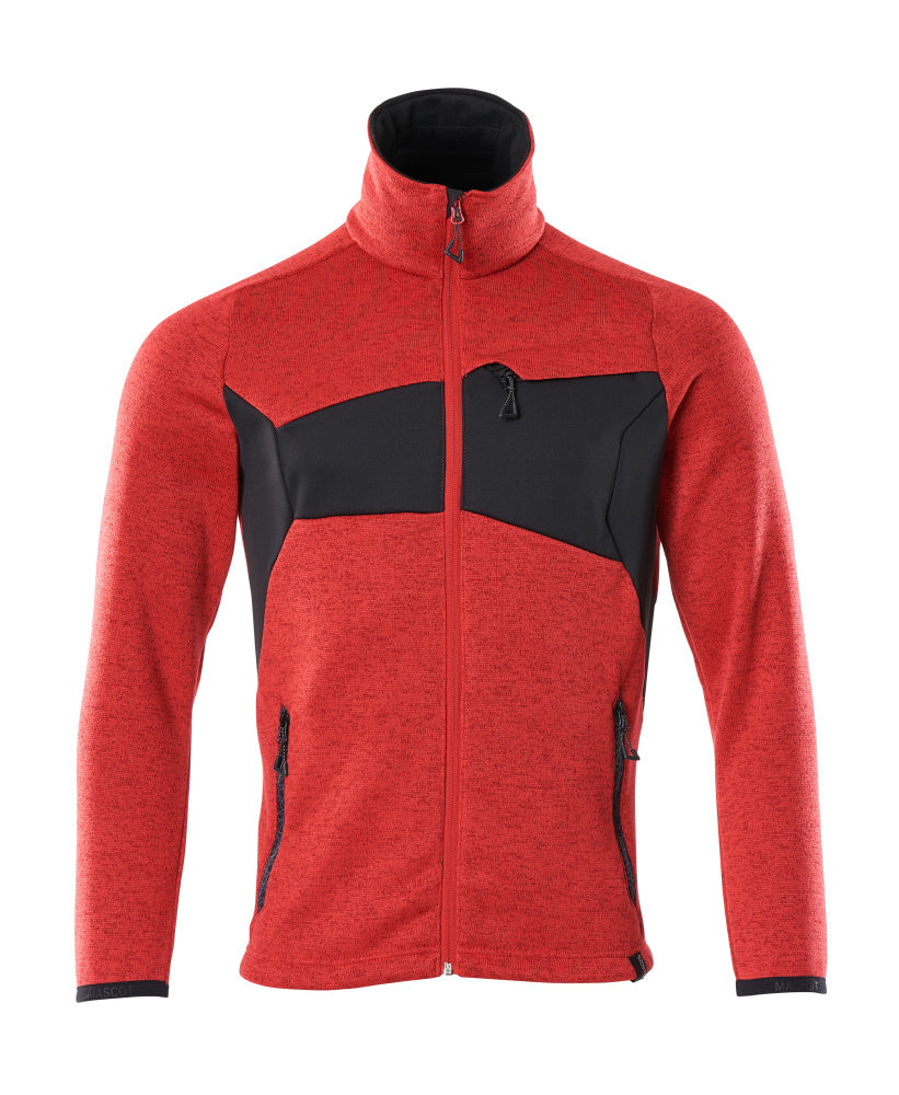 Knitted Jumper with zipper ACCELERATE traffic red/black