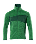 Knitted Jumper with zipper ACCELERATE grass green/green