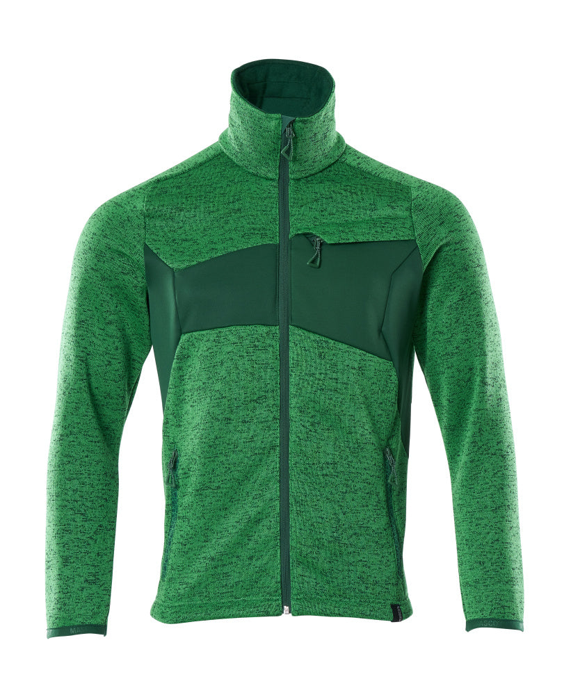 Knitted Jumper with zipper ACCELERATE grass green/green
