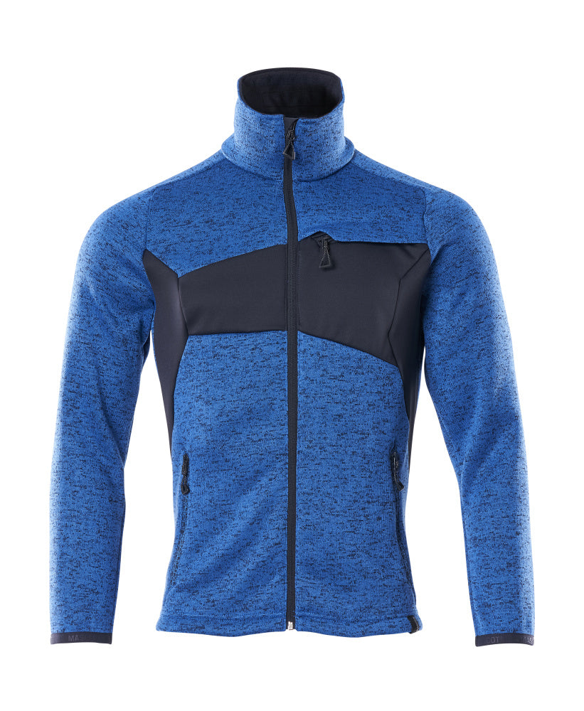 Knitted Jumper with zipper ACCELERATE azure blue/dark navy