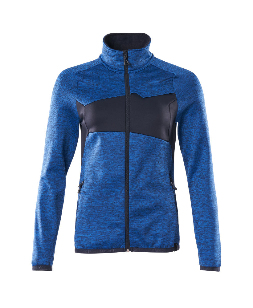 Fleecepullover mit Reißverschluss ACCELERATE azure blue/dark navy