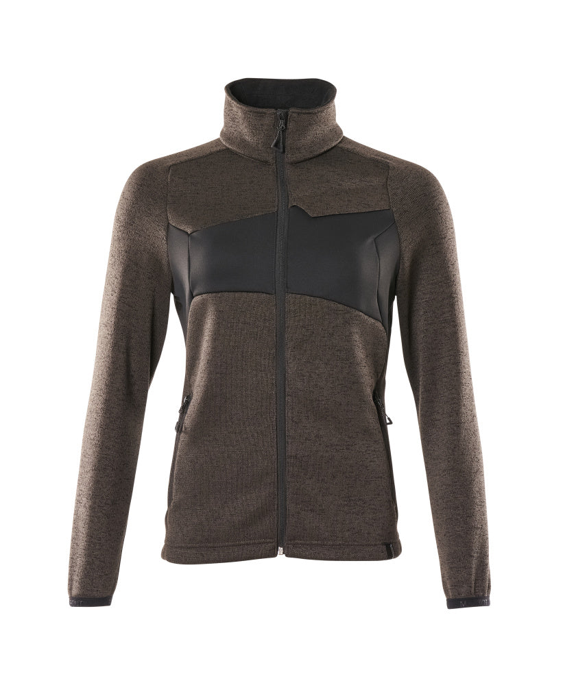 Knitted Jumper with zipper ACCELERATE dark anthracite/black