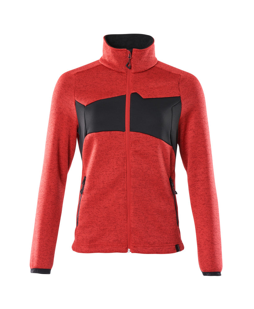 Knitted Jumper with zipper ACCELERATE traffic red/black