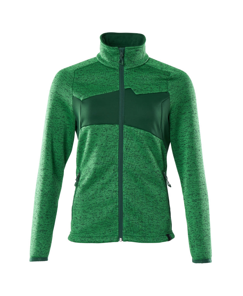 Knitted Jumper with zipper ACCELERATE grass green/green