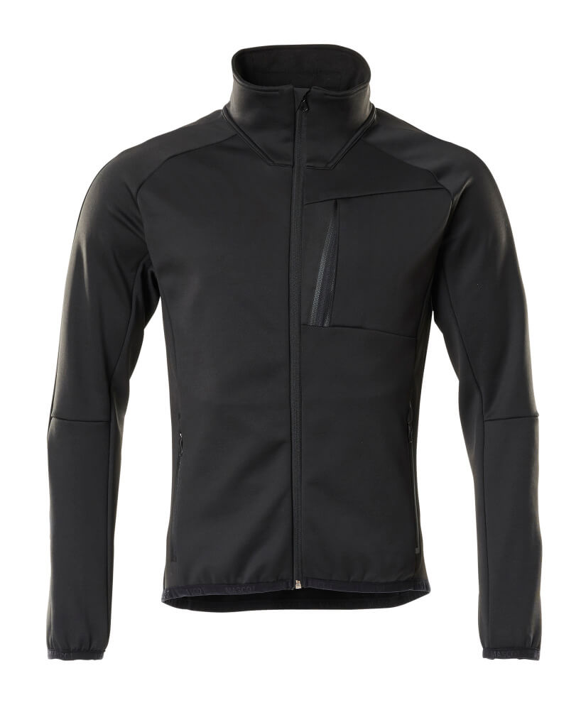 Fleecepullover mit Reißverschluss UNIQUE schwarz