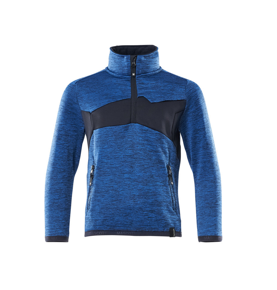 Fleece Jumper for children ACCELERATE azure blue/dark navy