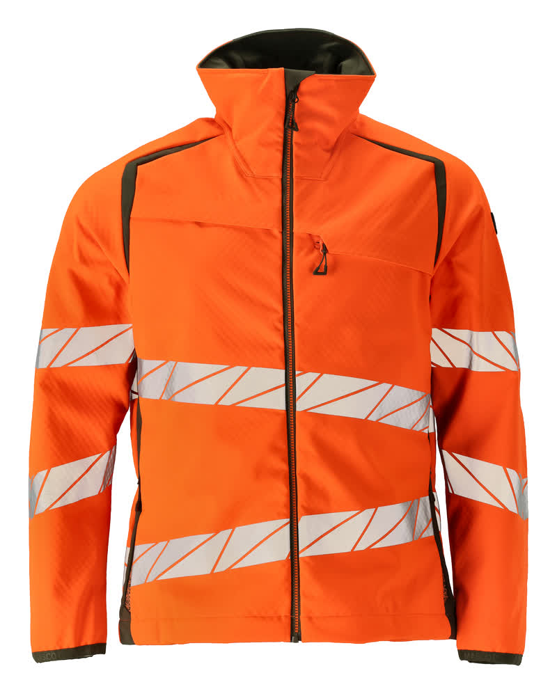 Softshell-Jacke ACCELERATE SAFE hi-vis orange/moss green