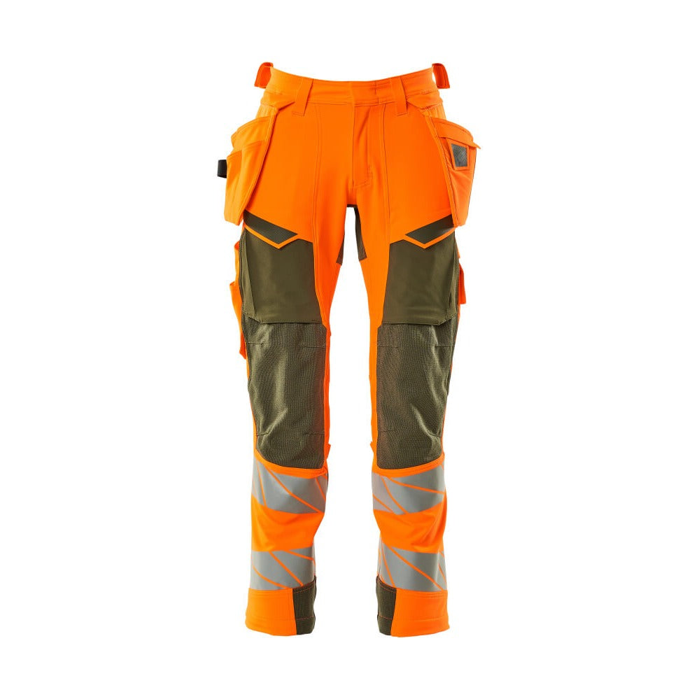 Arbeitshose mit Holstertaschen ACCELERATE SAFE hi-vis orange/moss green
