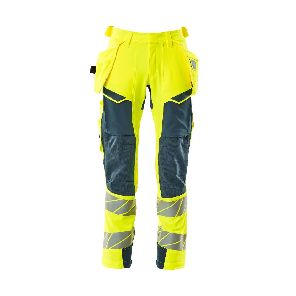 Arbeitshose mit Holstertaschen ACCELERATE SAFE hi-vis yellow/dark petroleum