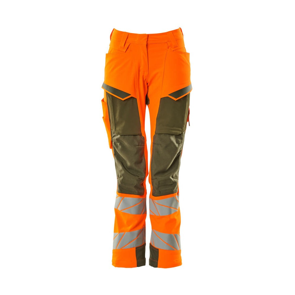 Arbeitshose mit Kniepolstertaschen ACCELERATE SAFE hi-vis orange/moss green