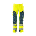 Arbeitshose mit Kniepolstertaschen ACCELERATE SAFE hi-vis yellow/dark petroleum
