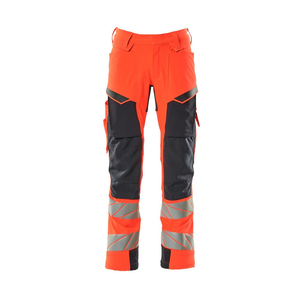 Arbeitshose mit Kniepolstertaschen ACCELERATE SAFE hi-vis red/dark navy